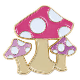 Elan Transfers Enamel Pin - Pink Mushrooms