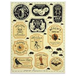 Elan Transfers Overglaze Decal Sheet - Halloween Labels