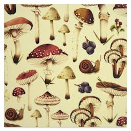 Elan Transfers Overglaze Decal Sheet - Mushrooms - close-up