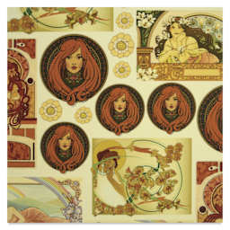Elan Transfers Overglaze Decal Sheet - Nouveau Women - close-up