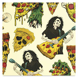 Elan Transfers Overglaze Decal Sheet - Horror Pizza - close-up