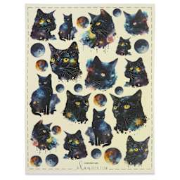 Elan Transfers Overglaze Decal Sheet - Celestial Cats