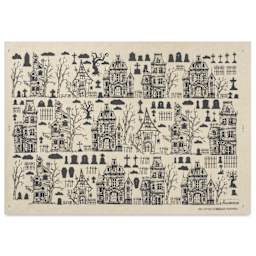 Elan Transfers Underglaze Transfer Sheet - Haunted House, Black