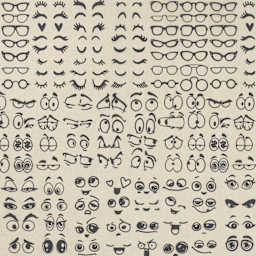 Elan Transfers Underglaze Transfer Sheet - Googly Eyes, Black - close-up