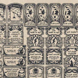 Elan Transfers Underglaze Transfer Sheet - Apothecary Labels, Black - close-up