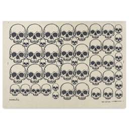 Elan Transfers Underglaze Transfer Sheet - Skulls, Black