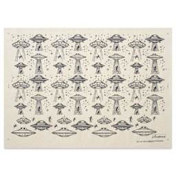 Elan Transfers Underglaze Transfer Sheet - UFO, Black