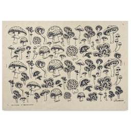 Elan Transfers Underglaze Transfer Sheet - Natural Mushrooms, Black