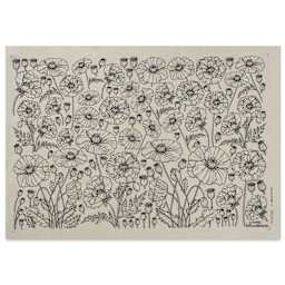 Elan Transfers Underglaze Transfer Sheet - Poppies, Black