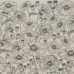 Elan Transfers Underglaze Transfer Sheet - Poppies, Black - close-up