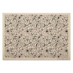 Elan Transfers Underglaze Transfer Sheet - Flower Doodle, Black