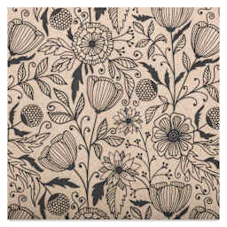 Elan Transfers Underglaze Transfer Sheet - Flower Doodle, Black close up