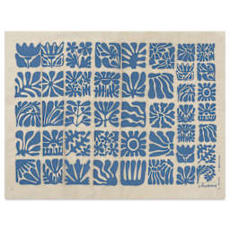 Elan Transfers Underglaze Transfer Sheet - Wood Block Flowers, Blue