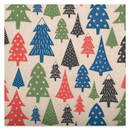 Elan Transfers Underglaze Transfer Sheet - Holiday Trees, Assorted close up