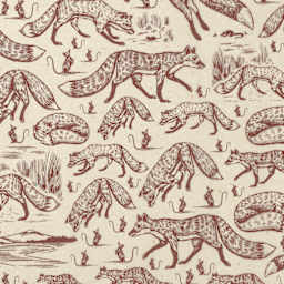 Elan Transfers Underglaze Transfer Sheet - Foxy Loxy, Brown - close-up