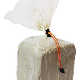 Xiem Clay Bag Ties - Orange - on clay bag