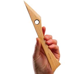 Garrity Tools Wooden Knife Tool- in a hand