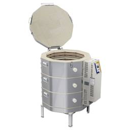 L&L eQuad Pro Production Kiln - eQ2327-3, Cone 10, 208V-1P, 56.0A, 22.3" Dia. x 27" D - left side