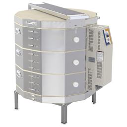 L&L eQuad Pro Production Kiln - eQ2827-3, Cone 10, 208V-1P, 71.9A, 28" Dia. x 27" D - closed, left side