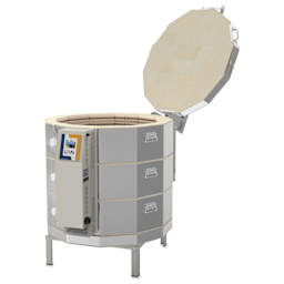 L&L eQuad Pro Production Kiln - eQ2827-3, Cone 10, 208V-1P, 71.9A, 28" Dia. x 27" D - right side