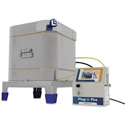 L&L Plug-n-Fire Craft & Test Kiln - KDPF-8-X10, Cone 10, 120V, 12.5A, 9" H x 8" W x 8" L - closed