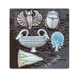 Mayco Sprig Molds - Finished Examples of Egyptian Designs 