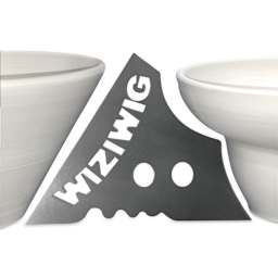WiziWig Cocktail Makin’ Wanda Metal Potter’s Rib with examples of pot profiles