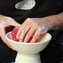 Mudtools Polymer Bowl Rib - Small, Red - in use