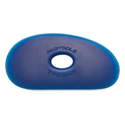 Mudtools Polymer Ribs - Side view of Blue Firm Texture rib in Shape 1