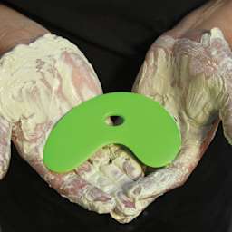 Mudtools Polymer Bowl Rib - Small, Green - in hand