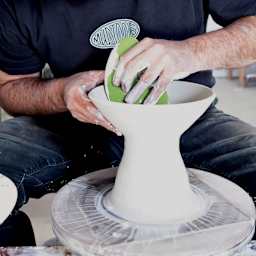 Mudtools Polymer Bowl Rib - Large, Green - in use