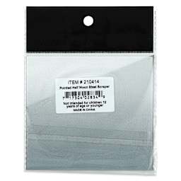 Richeson Stainless Steel Scrapers - Pointed Half Moon, 2" x 4-5/8" (Back of package)
