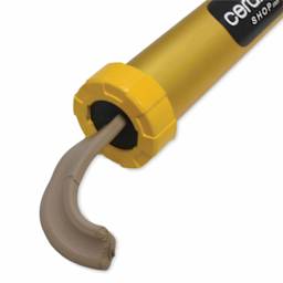 The Ceramic Shop Hand Extruder - 6 lbs, 2" x 15" Barrel depositing clay from die