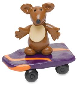 Sculpey Premo - Sculpted Mouse on Skateboard