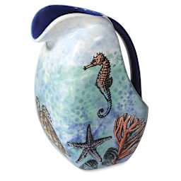 Mayco Designer Silkscreens - Pitcher finished with various Sea Life motifs