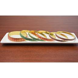 Sculpey Texture Sheet - Finished bracelets decorated with Geometric sheet patterns