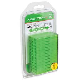 Xiem Studio Attachable Stamps - Angled view of set of 36 Lowercase letters