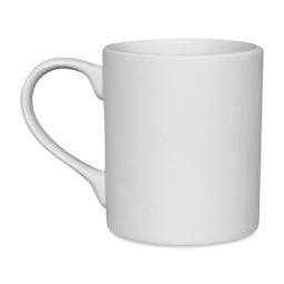 Mayco Earthenware Bisque Mugs - Front view of unglazed Smooth pattern mug
