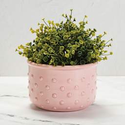 Mayco Earthenware Bisque Textured Planters (hobnail planter glazed pink)