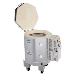 L&L Rolling Kiln Stand - 7-Sided holding up kiln (not included)