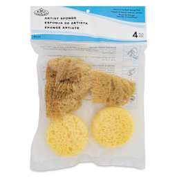 Royal & Langnickel Natural and Synthetic Artist Sponges - Pkg of 4 - front of packaging