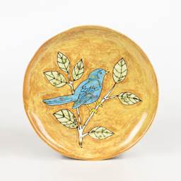 Mayco Earthenware Bisque Plates - Casualware Salad Plate, 8" finished product with bird design