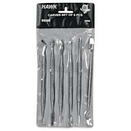 Hawk Wax and Plaster Carving Tools - Double-Ended Carvers, Set of 6 front of packaging