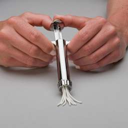 Sculpey Clay Extruder w/ 19 Discs in use