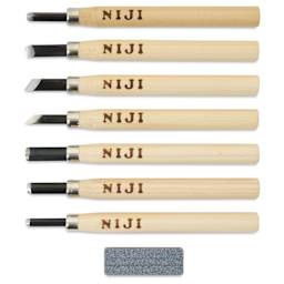 Yasutomo Niji Woodcarving Knives - Set of 7