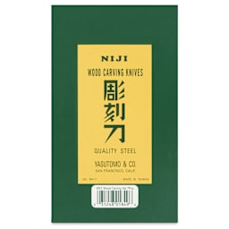 Yasutomo Niji Woodcarving Knives - Set of 7 - front of packaging