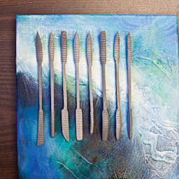 Richeson Coarse Rifflers - Set of 8, 8 in - on top of painted canvas