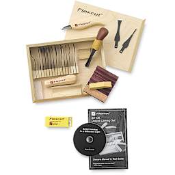 Flexcut Deluxe Starter Carving Set - Components of 21 pc set shown