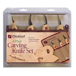 Flexcut Carving Knife Set with Roll - Set of 4 front of packaging