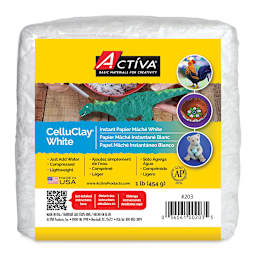 Activa Celluclay Instant Papier Mache - Front of 1 lb Bright White package